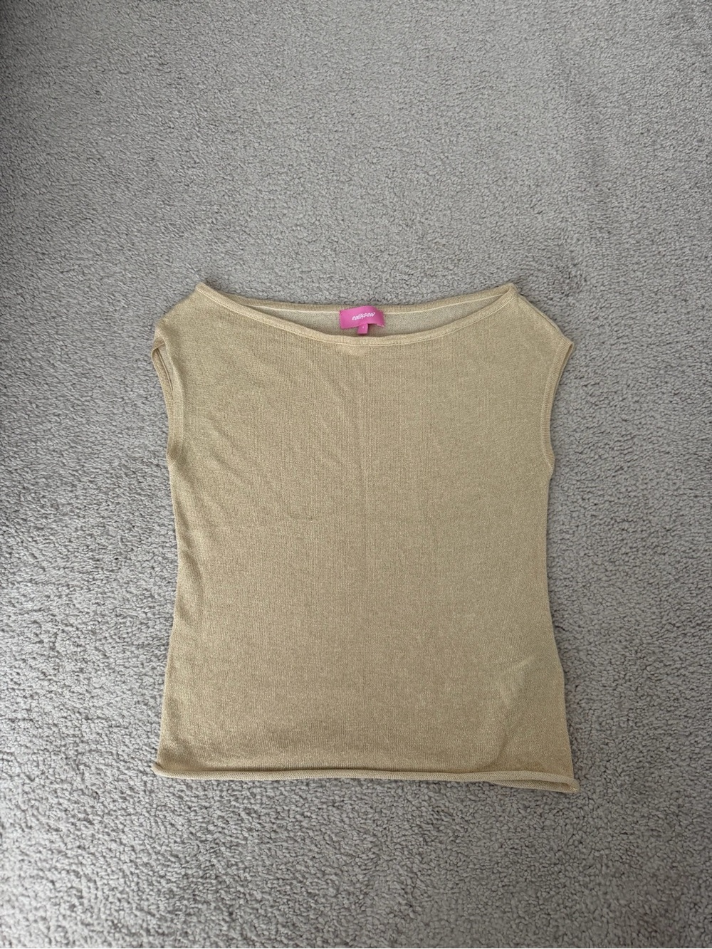 Edikted Metallic Gold Knit Top